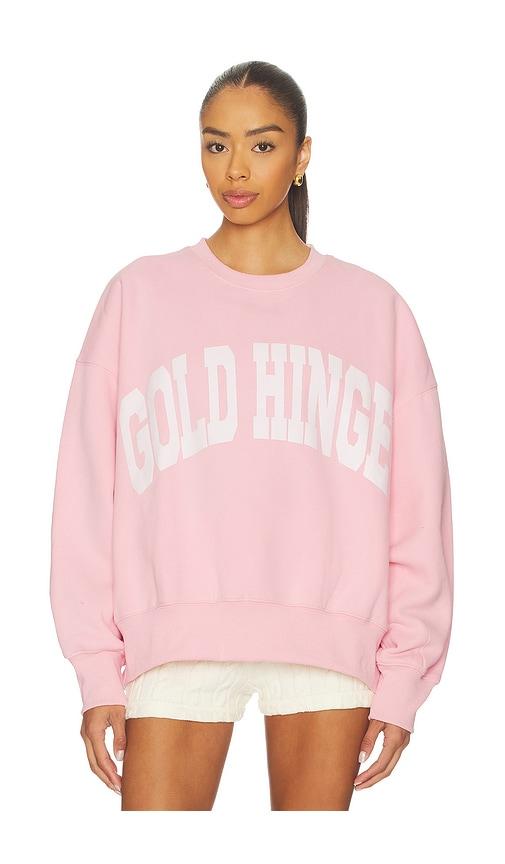 gold hinge wide arm sweatshirt in pink.