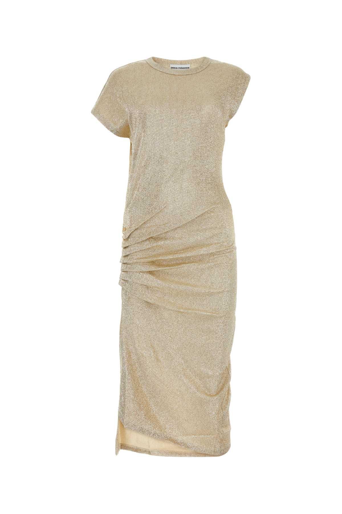 gold stretch viscose blend dress