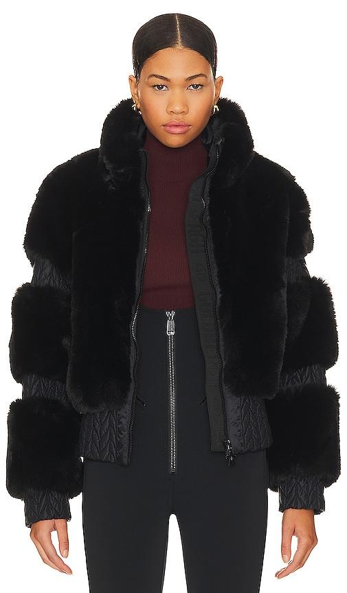 goldbergh furry ski jacket in black.
