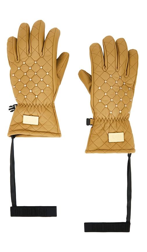 goldbergh glisten gloves in tan.