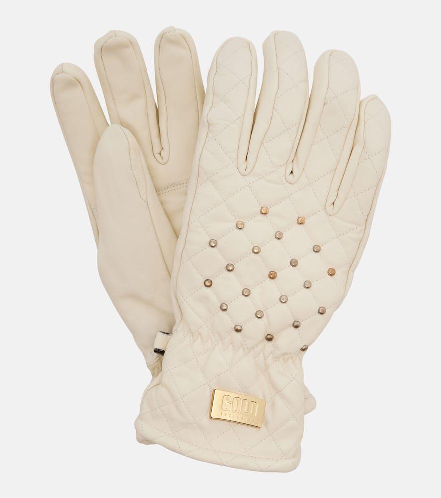 goldbergh glisten studded leather ski gloves