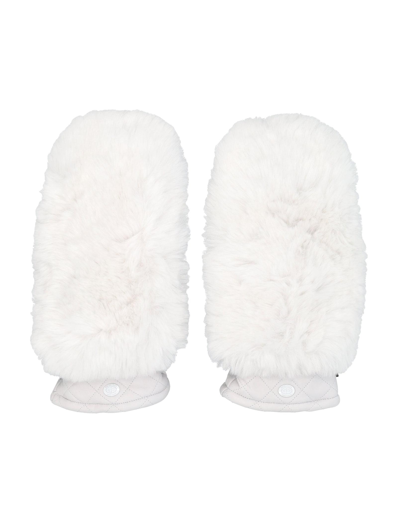goldbergh hill leather mittens with faux fur top