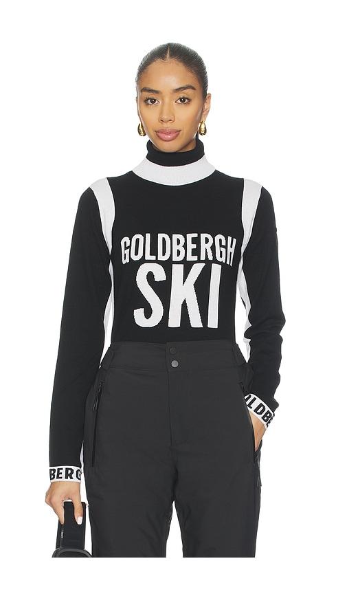 goldbergh noemi long sleeve knit sweater in black.