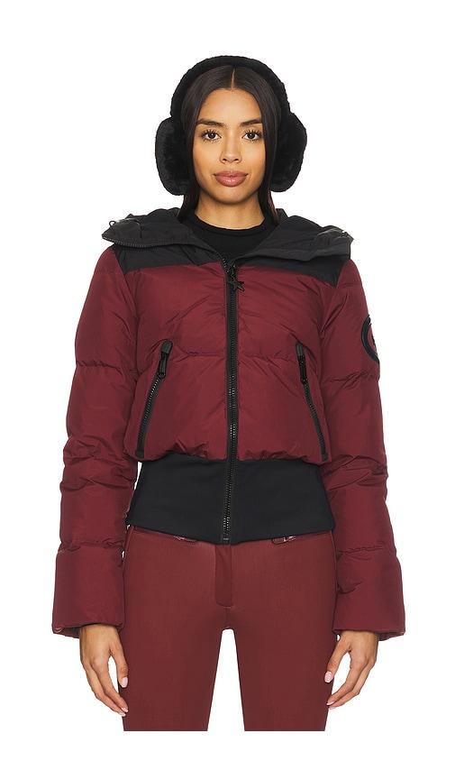 goldbergh village ski jacket in burgundy.
