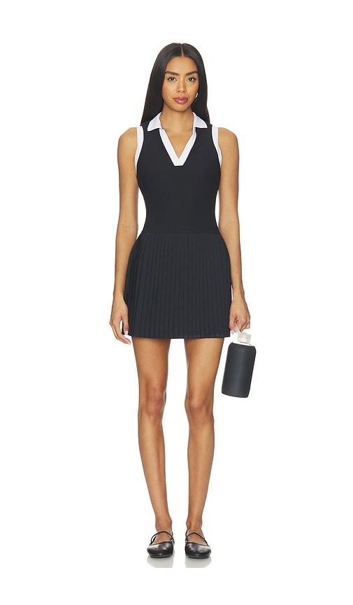 goldbergh x revolve plisse dress in black & white.