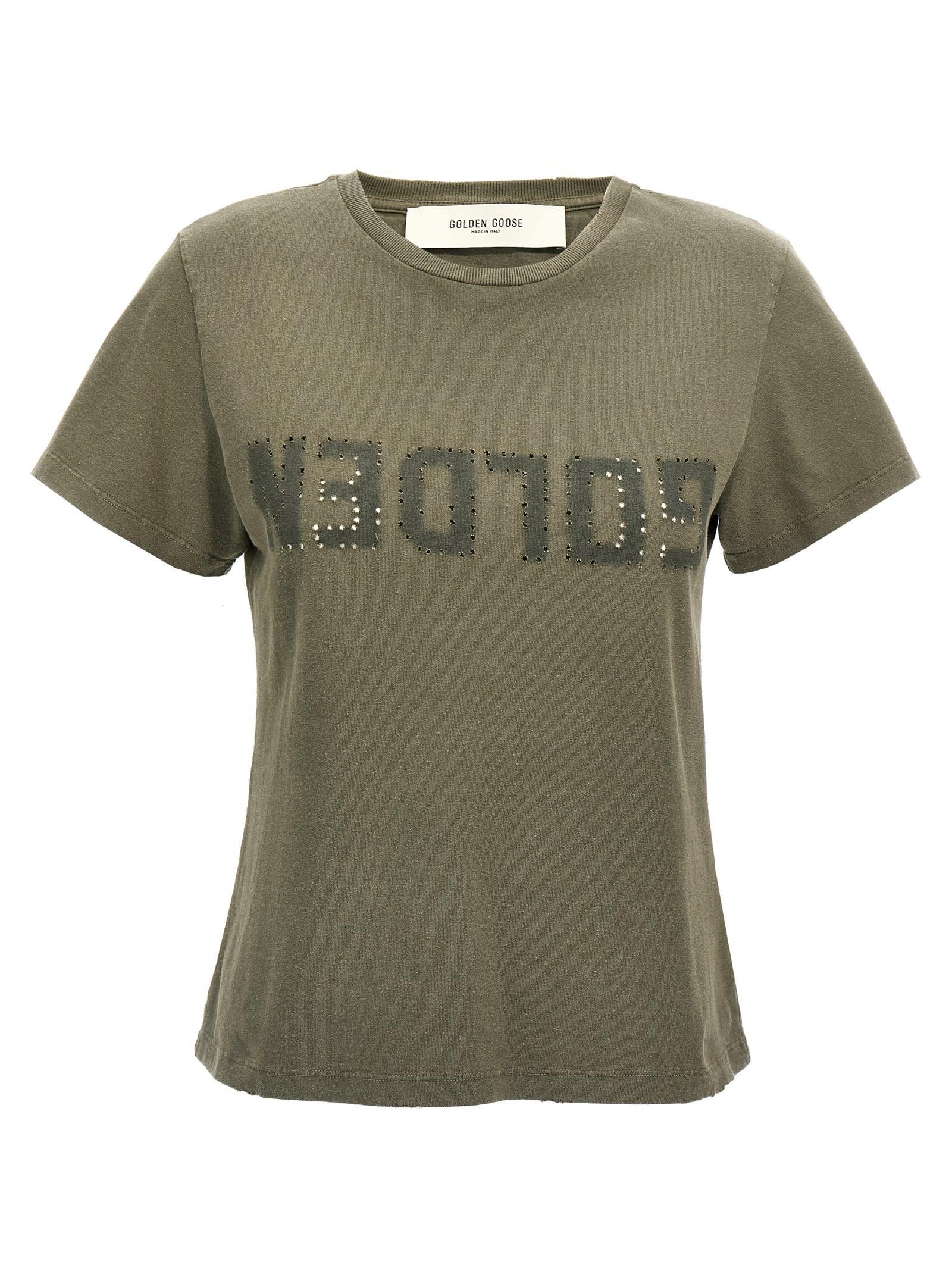 golden goose army green cotton doris t-shirt