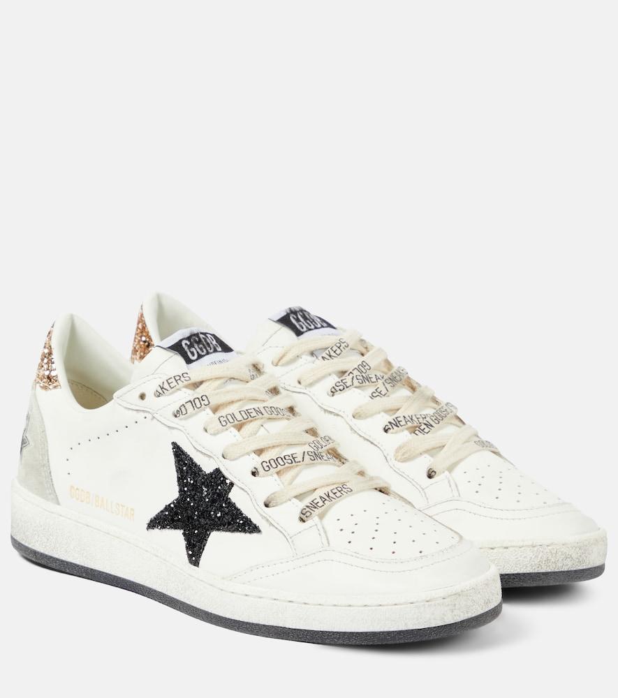 golden goose ball star glitter leather sneakers