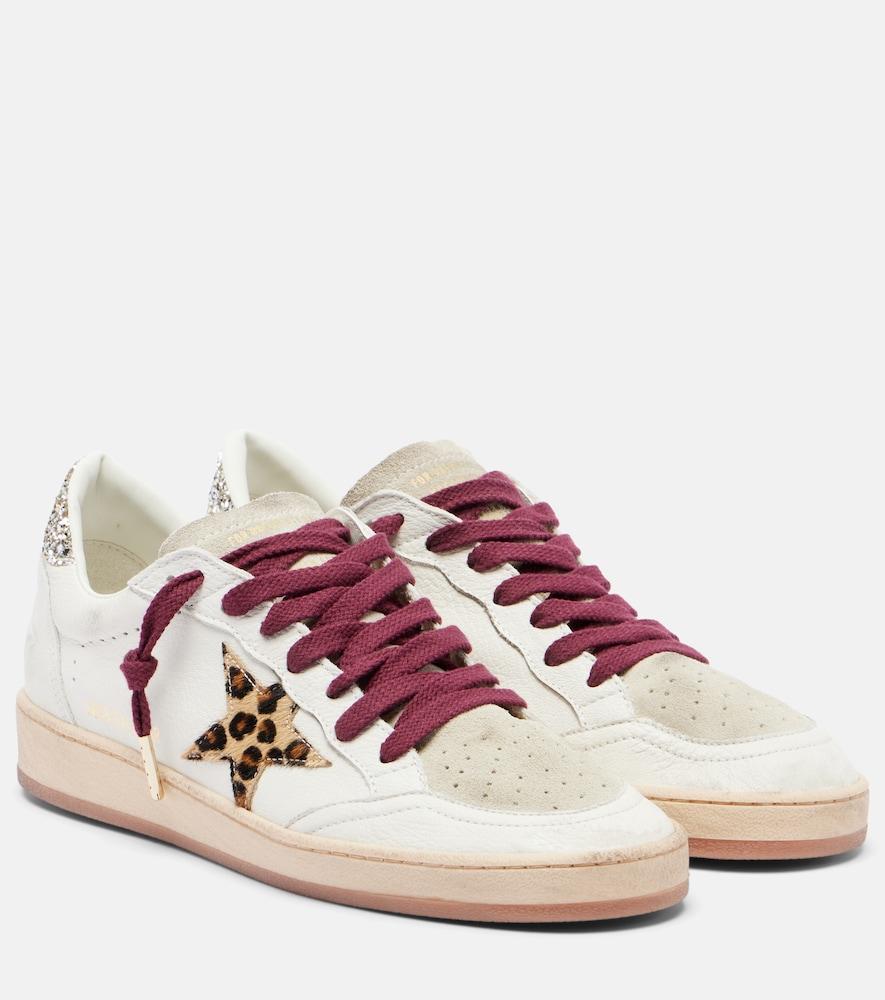 golden goose ball star leather and suede sneakers