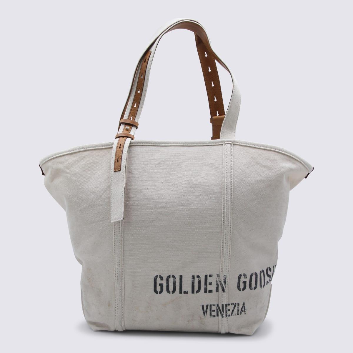golden goose beige cotton tote