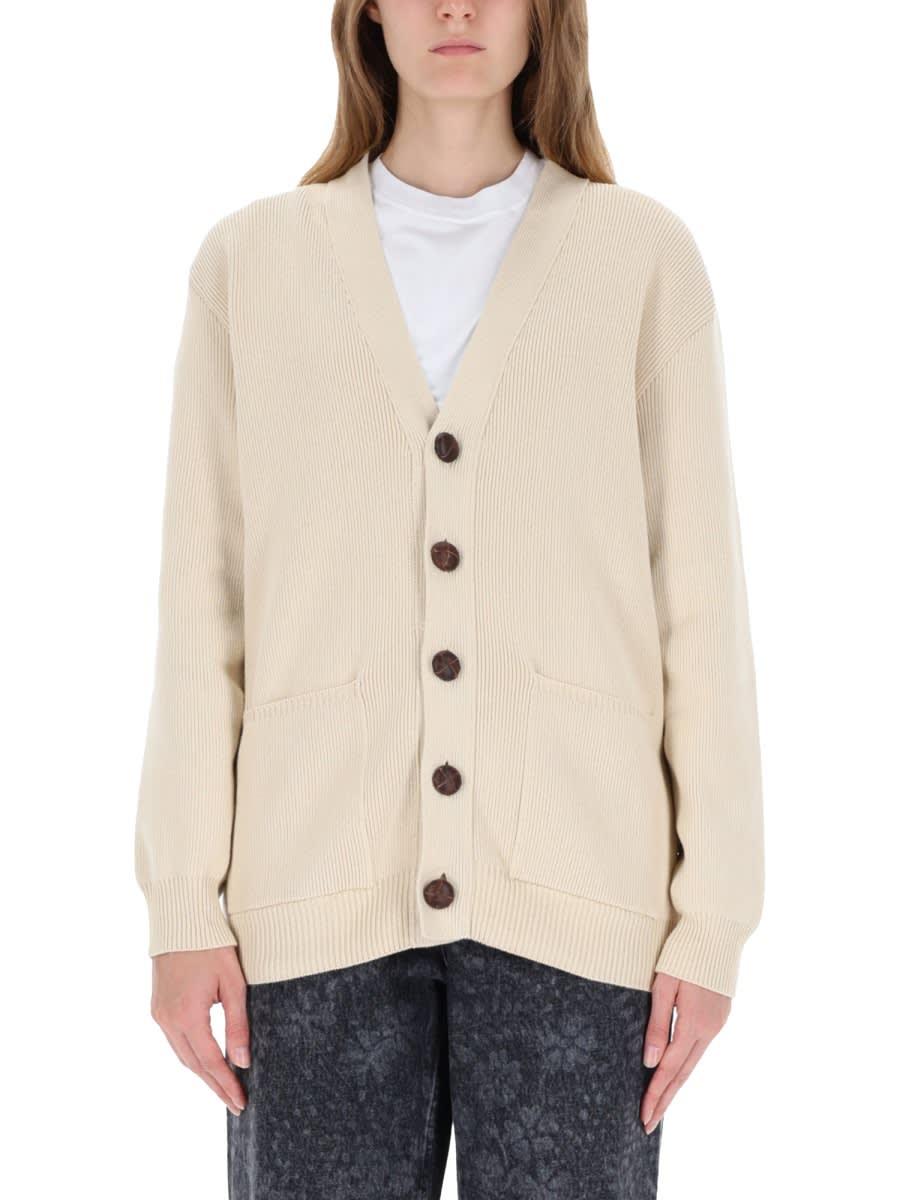 golden goose cardigan with logo
