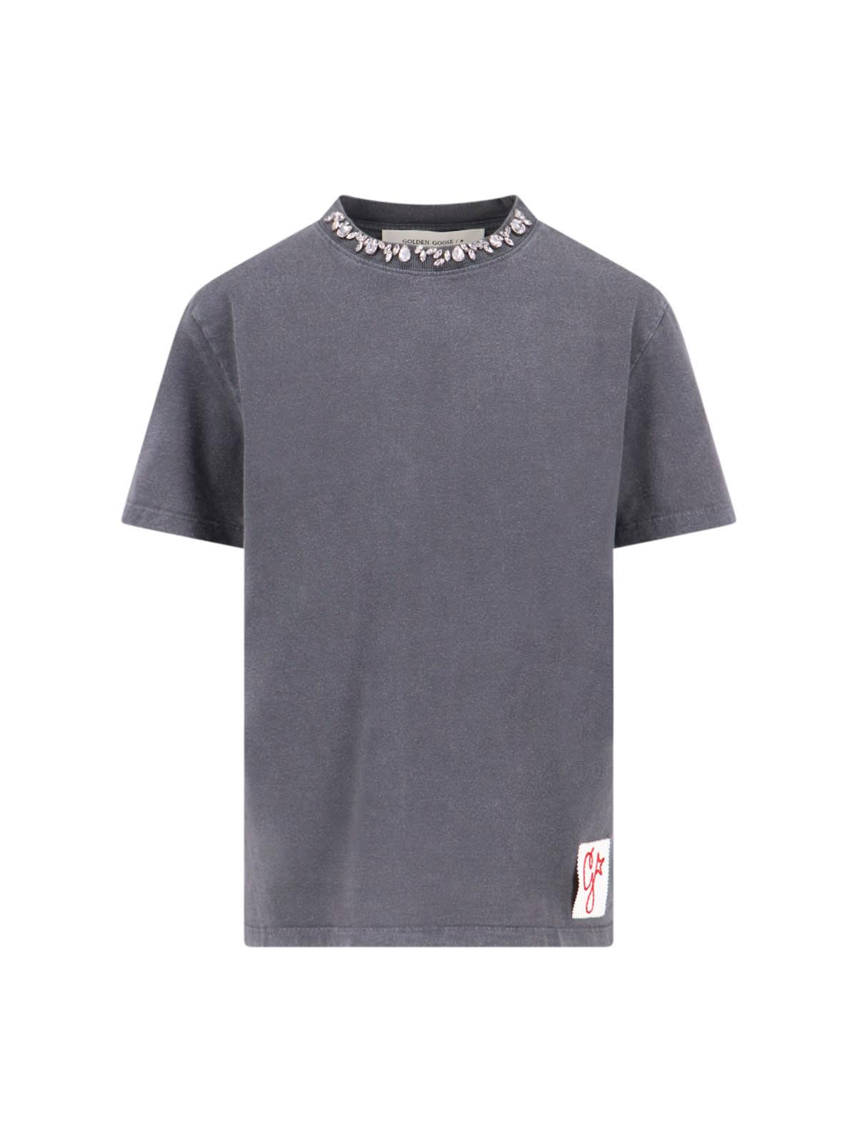 golden goose crystal detail t-shirt