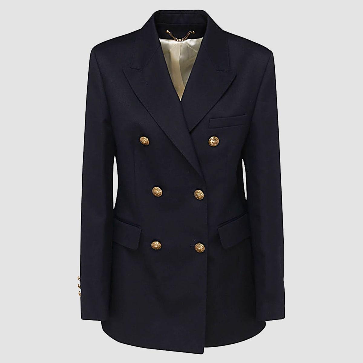 golden goose dark blue viscose blend blazer