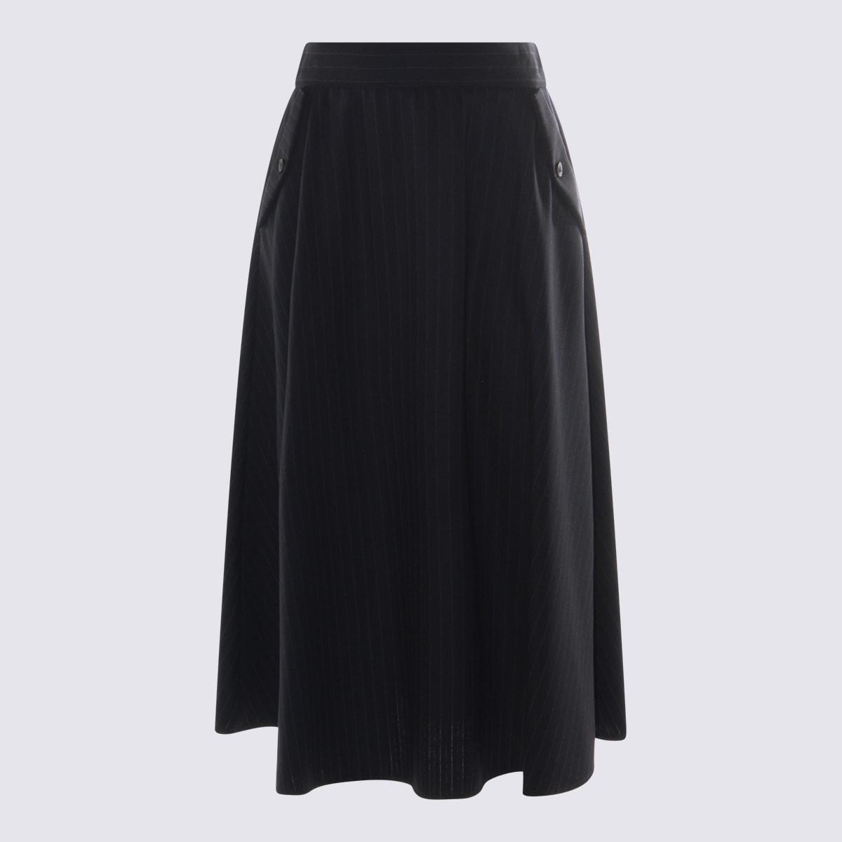 golden goose dark navy wool skirt
