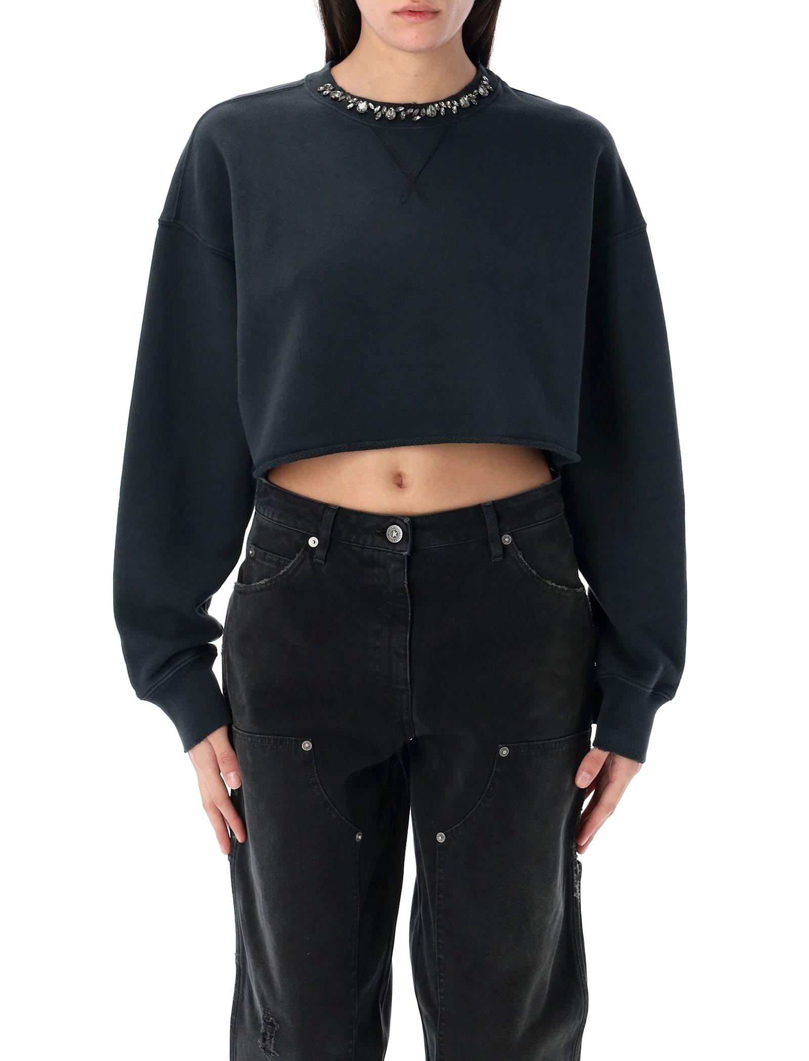 golden goose embellished cropped sweatshirt