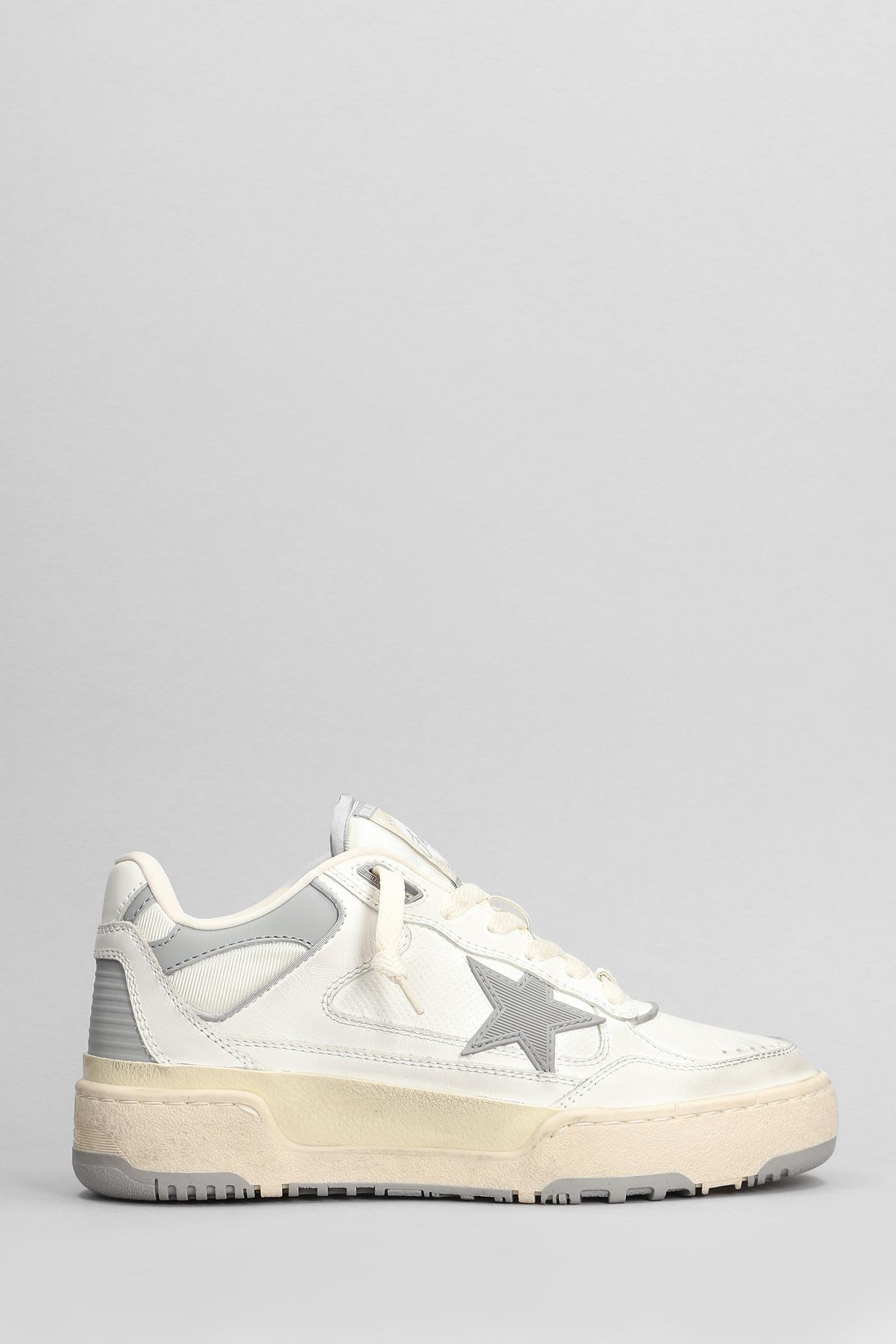golden goose forty 2 sneakers in white leather and fabric