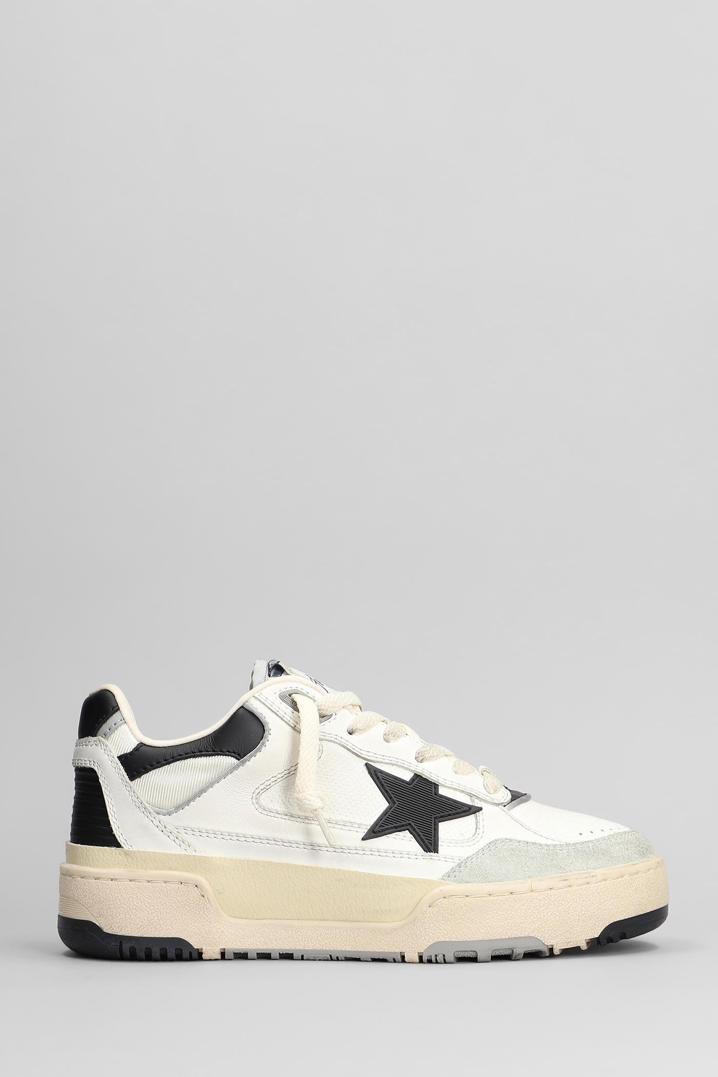 golden goose forty 2 sneakers in white leather and fabric