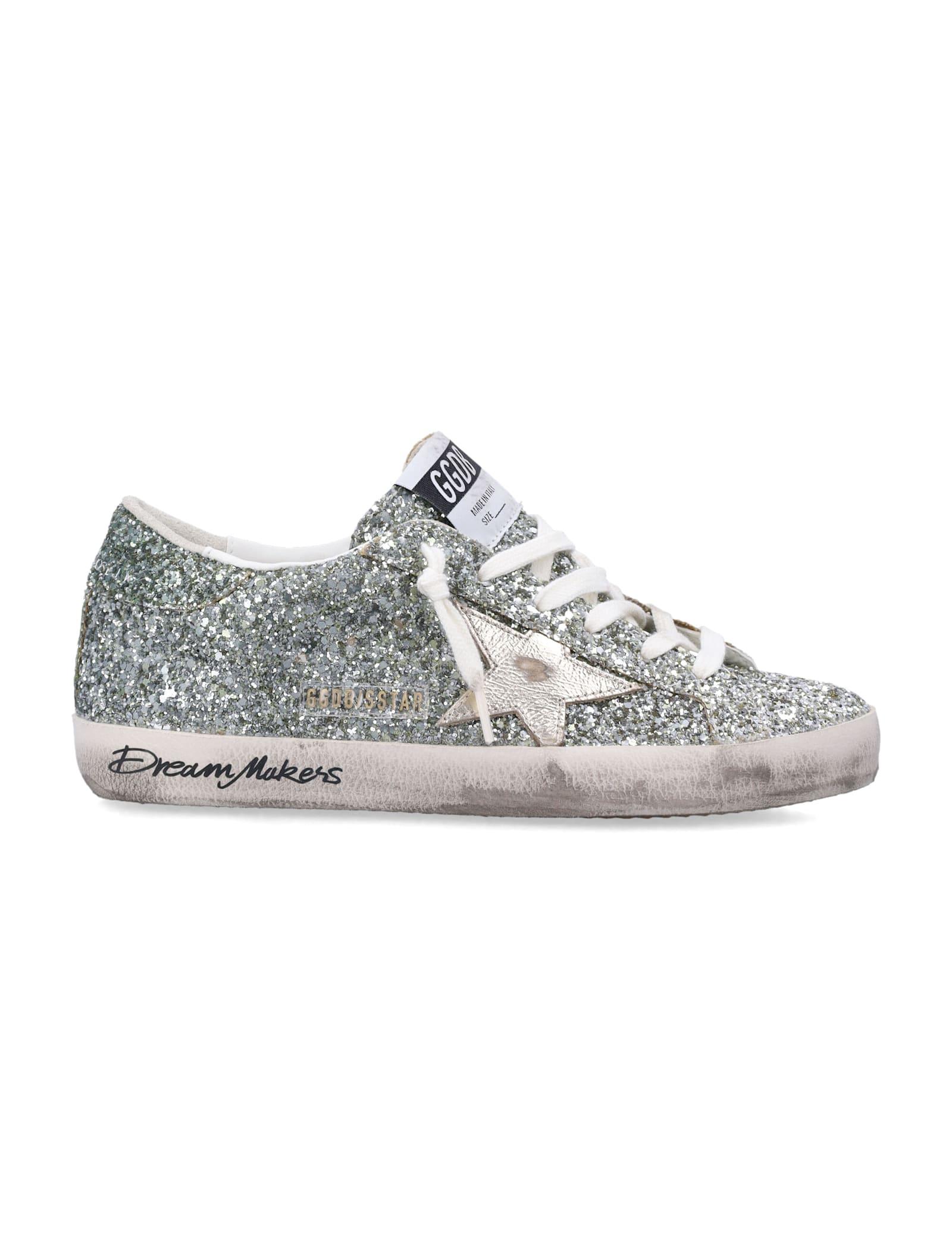 golden goose glitter super-star womans sneakers