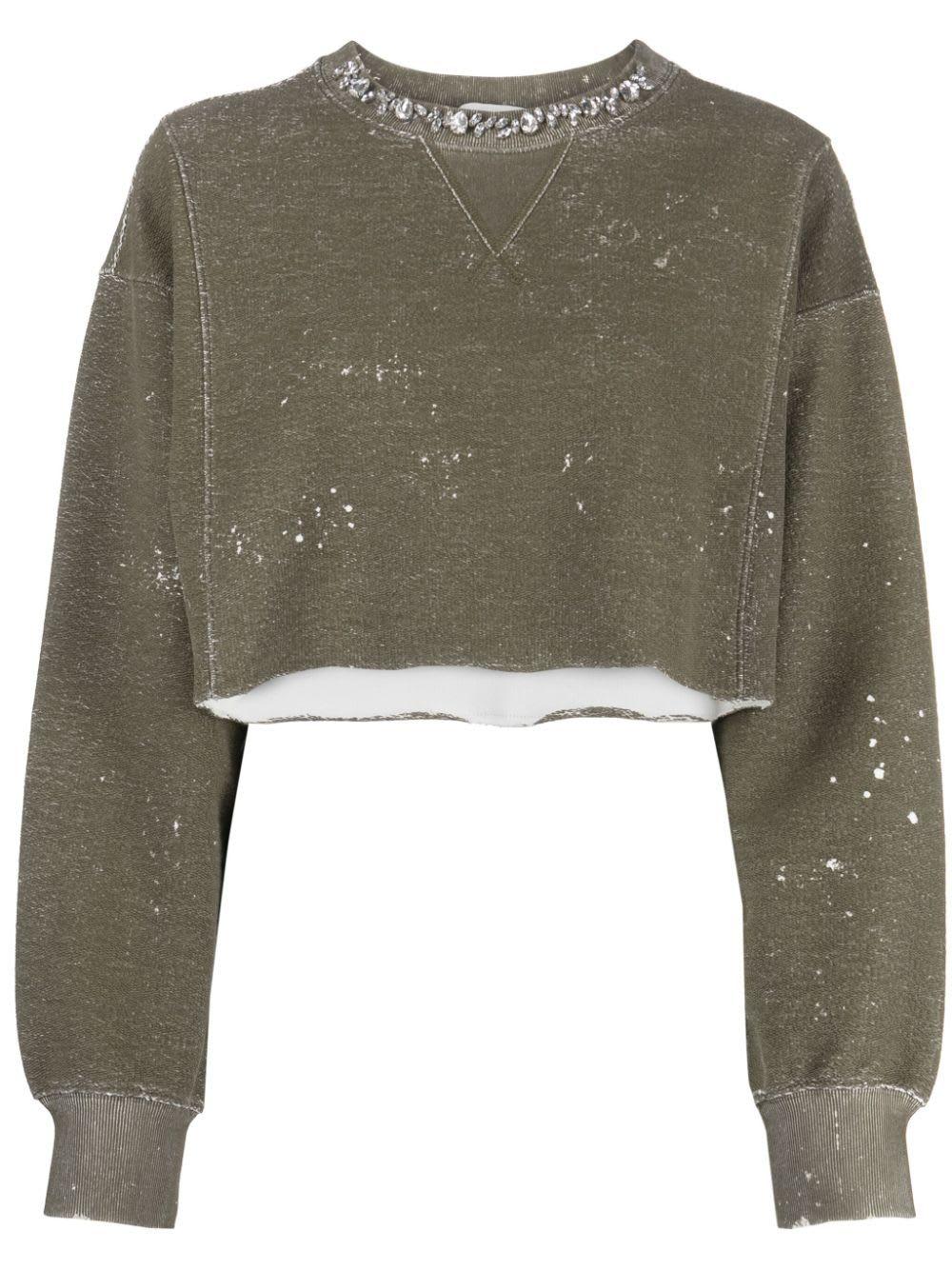 golden goose ilda cropped crewneck sweatshirt
