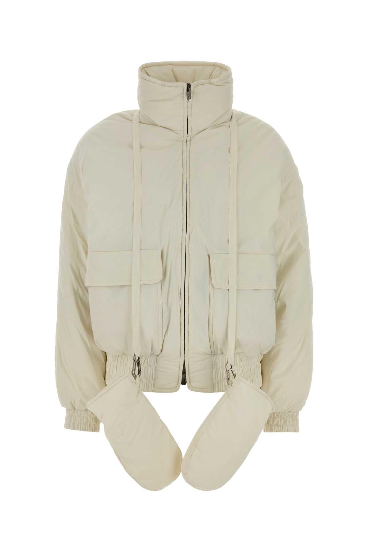 golden goose ivory nylon padded jacket