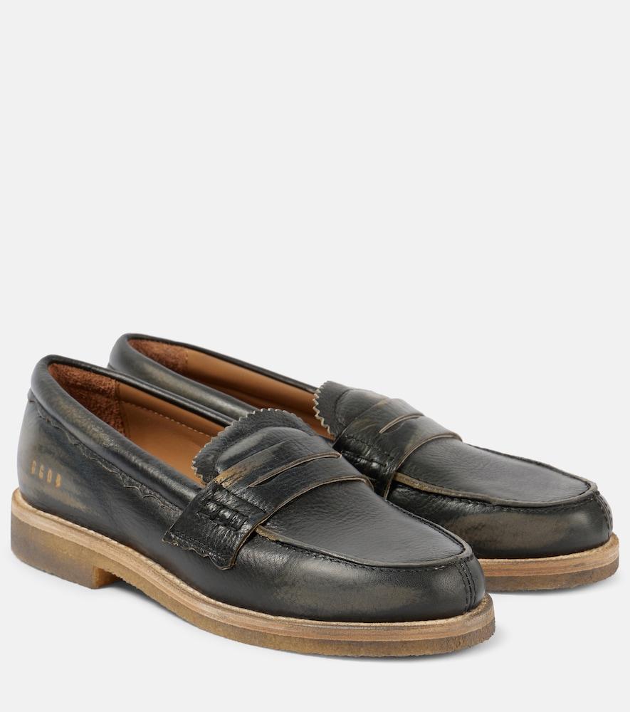 golden goose jerry leather penny loafers
