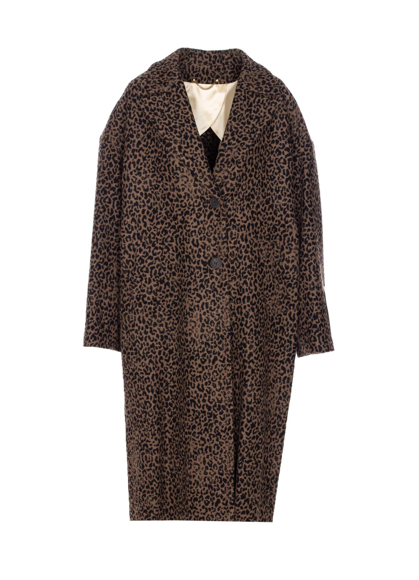 golden goose leopard print coat