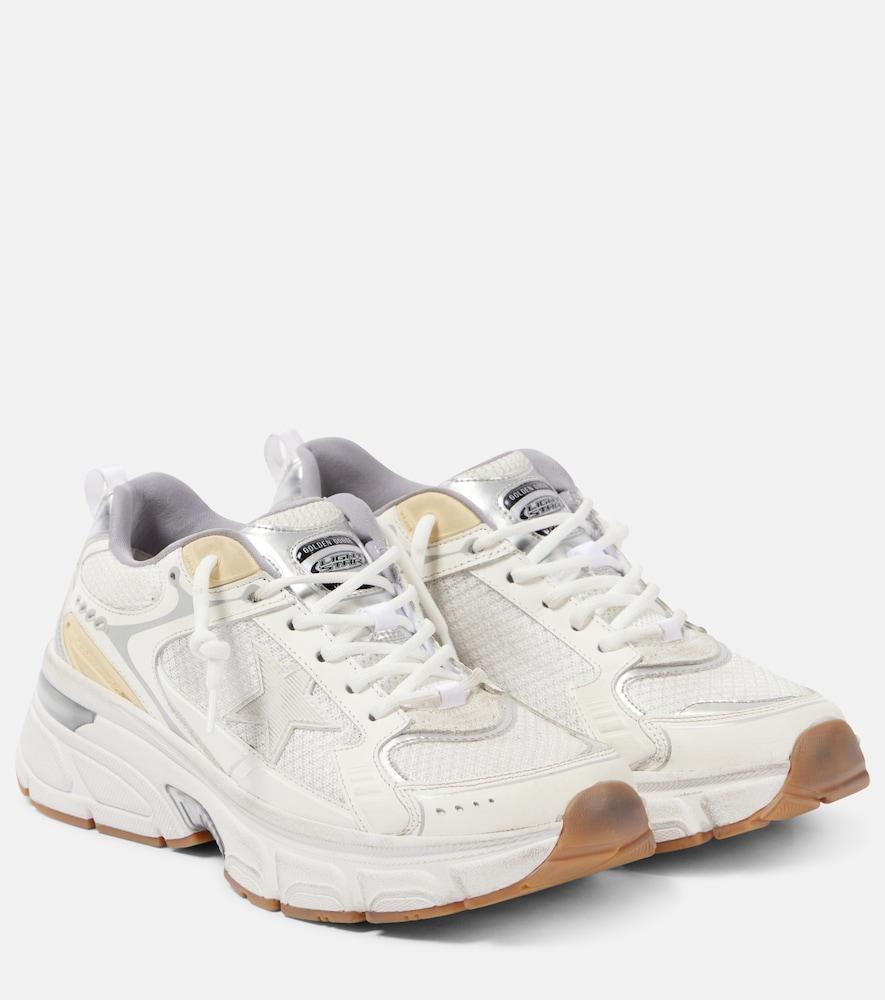 golden goose lightstar leather and mesh sneakers