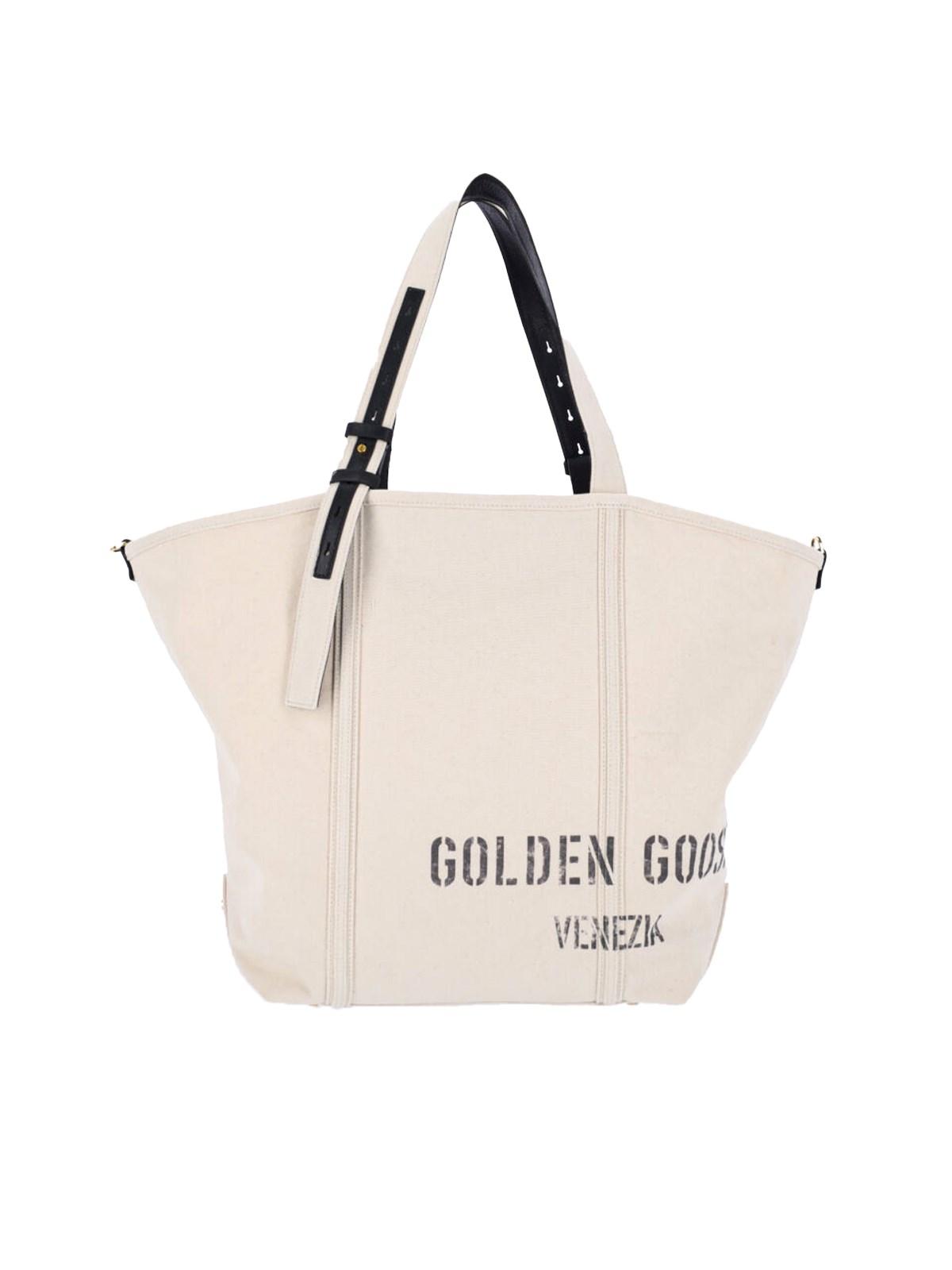 golden goose logo tote bag