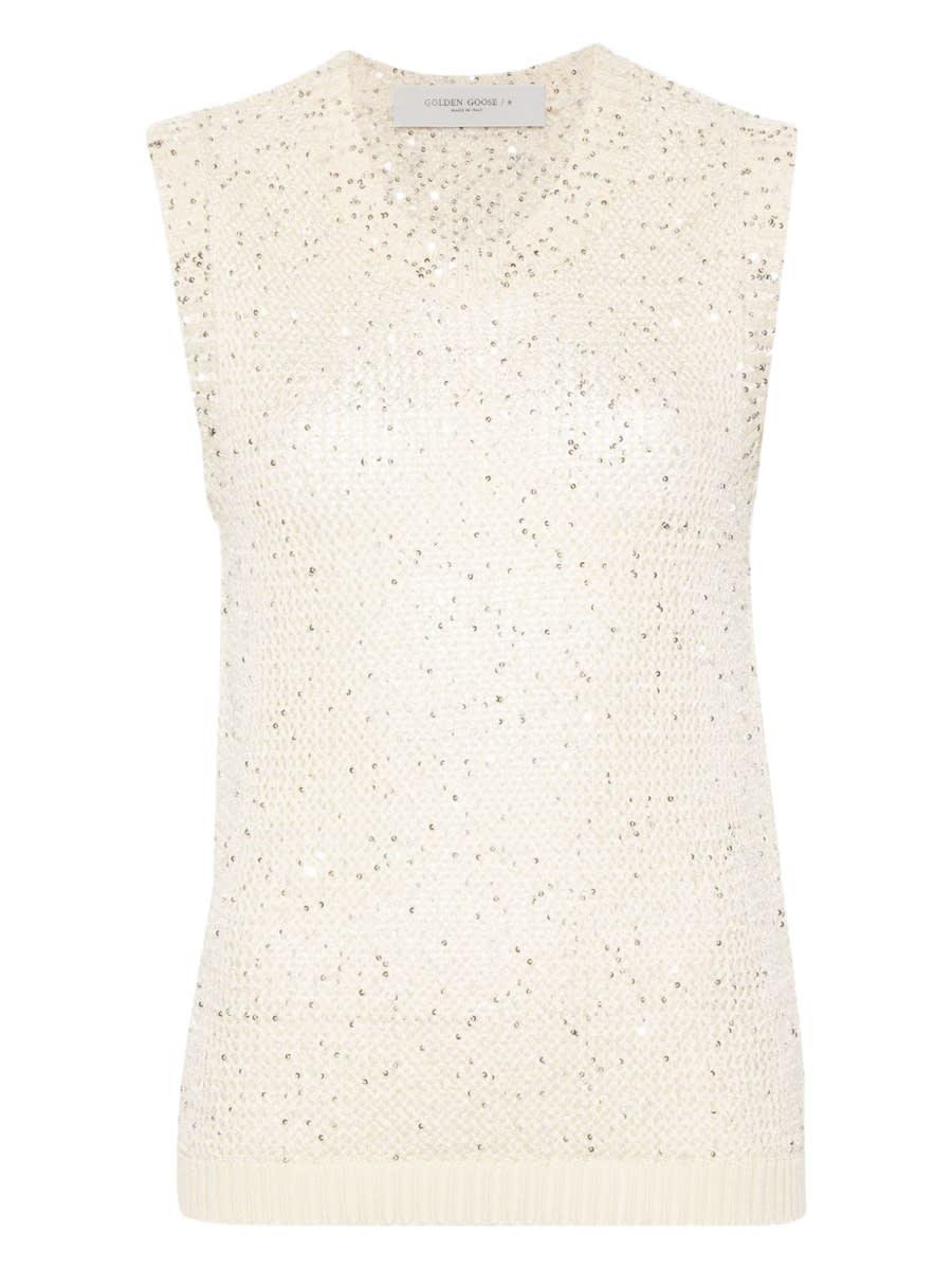 golden goose melyssa top with sequins