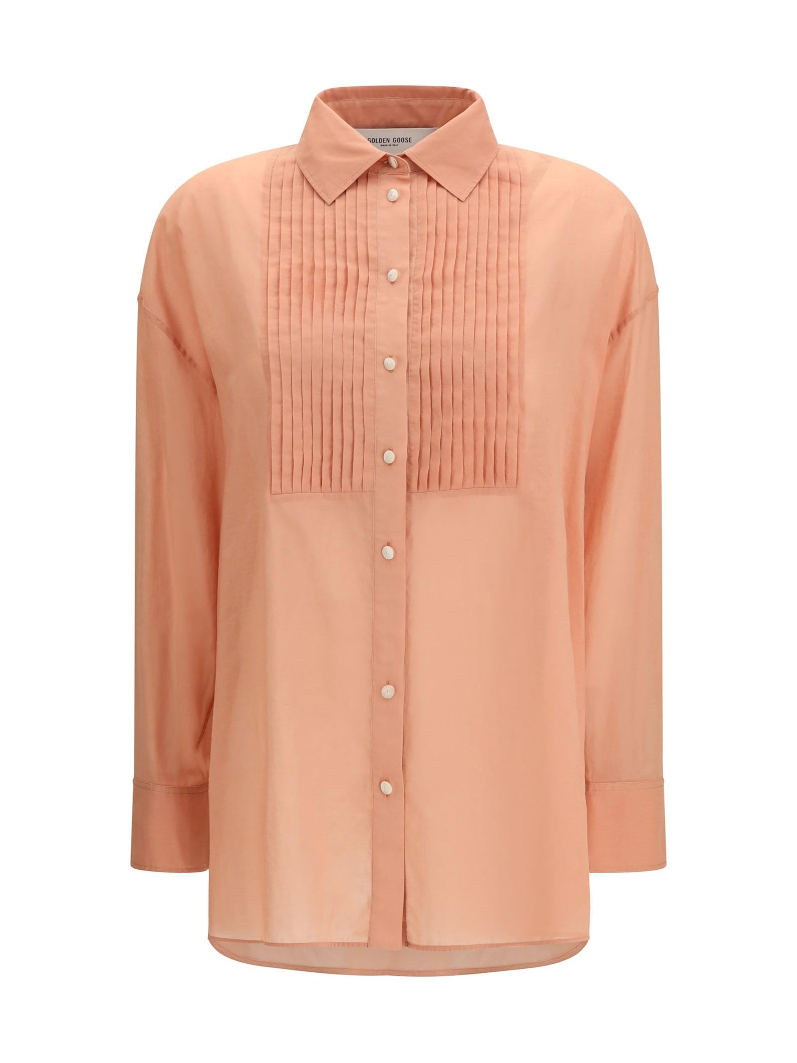 golden goose oversized shirt in cotton with pleated bib