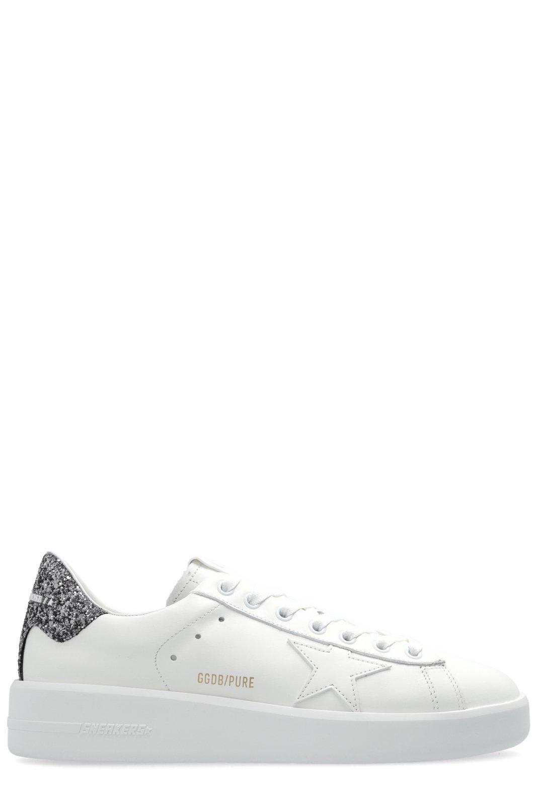 golden goose purestar glittered lace-up sneakers