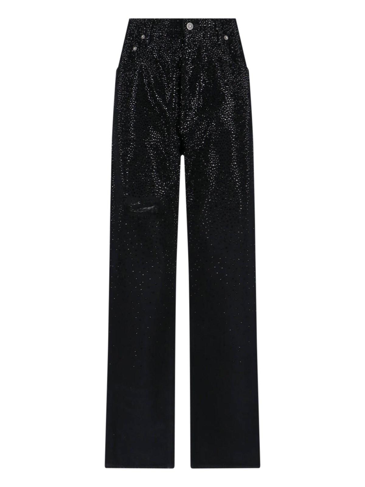 golden goose rhinestone straight jeans