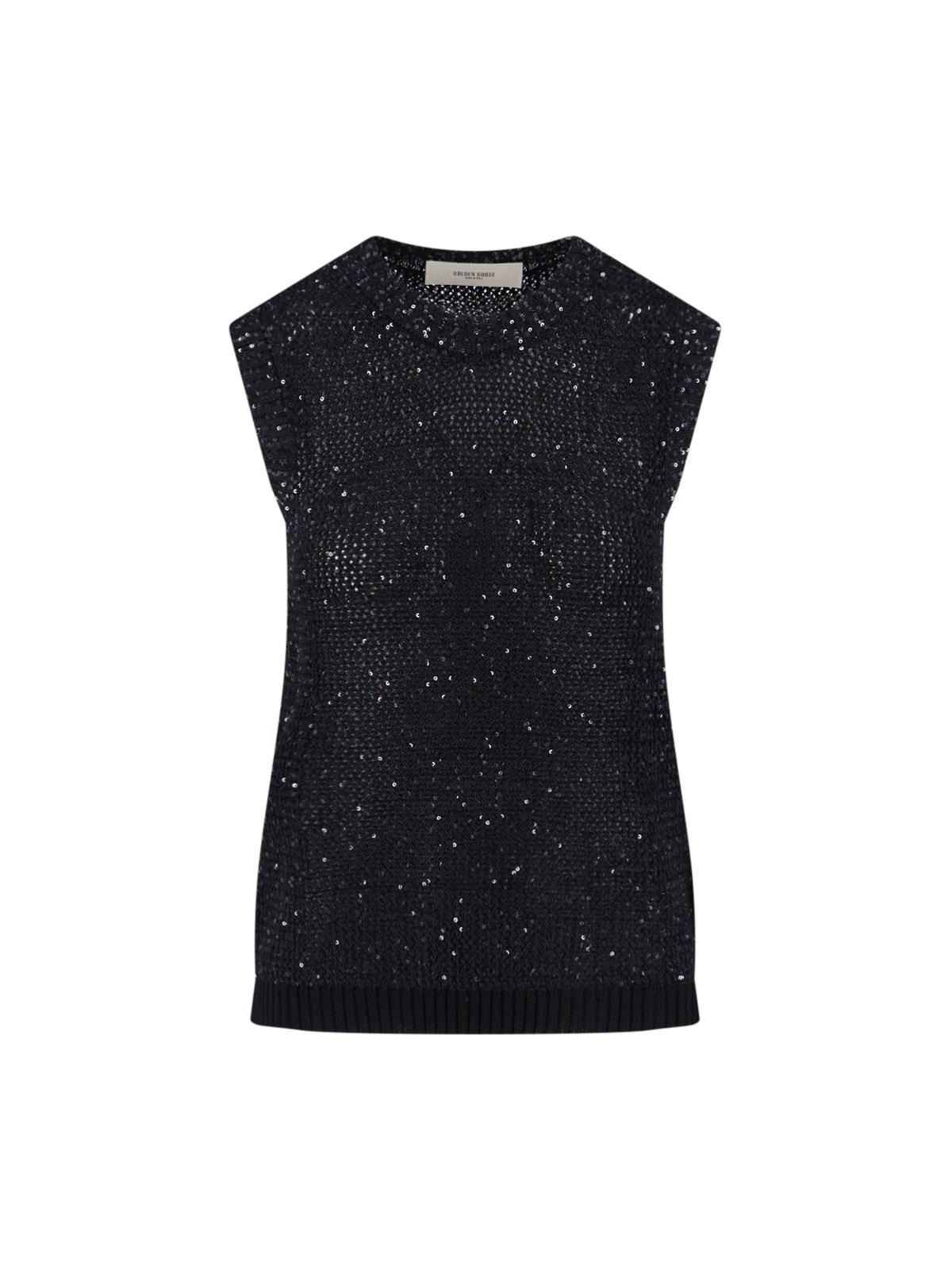 golden goose sequin knit tank top