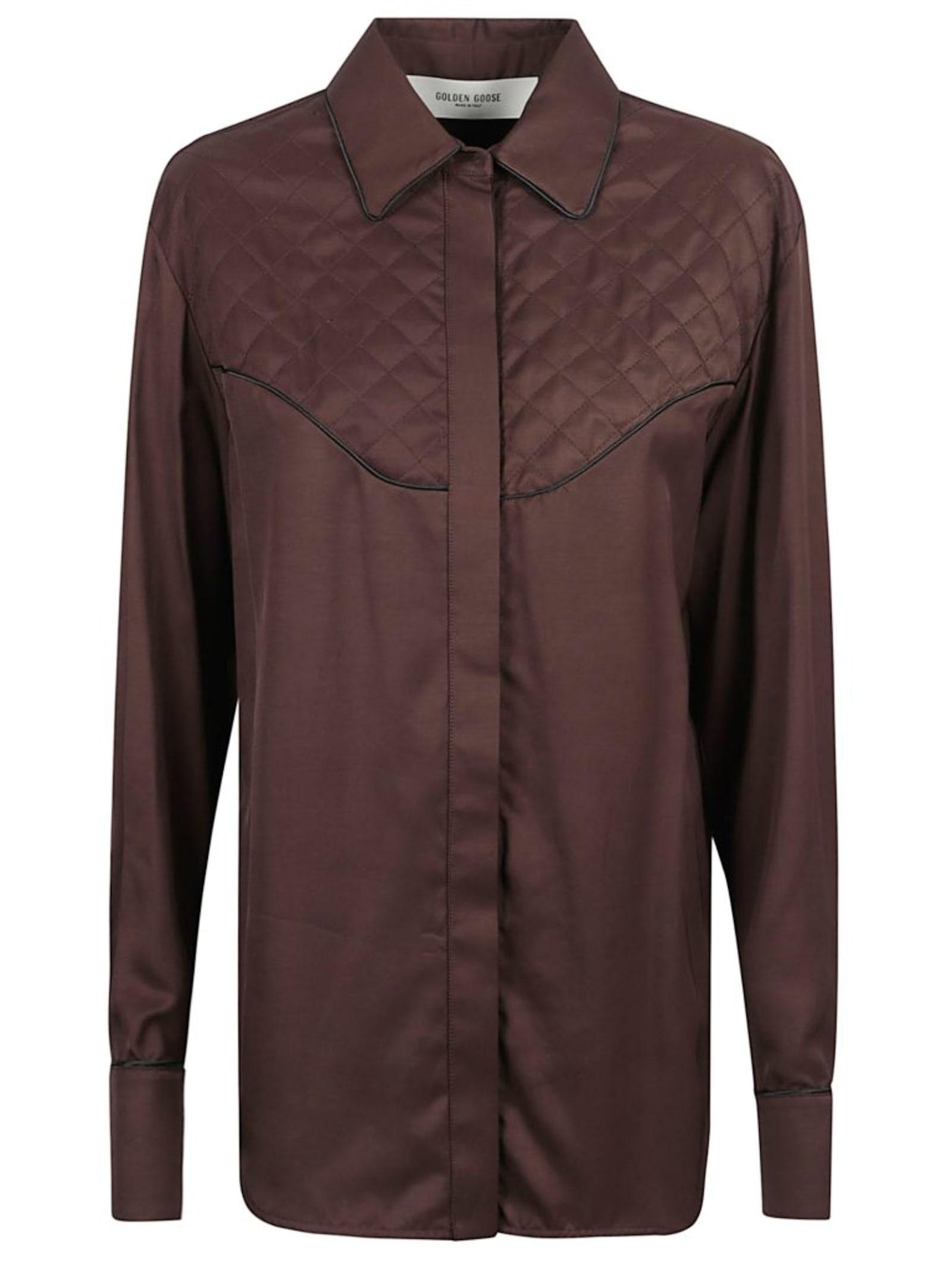 golden goose shirt with quilted details