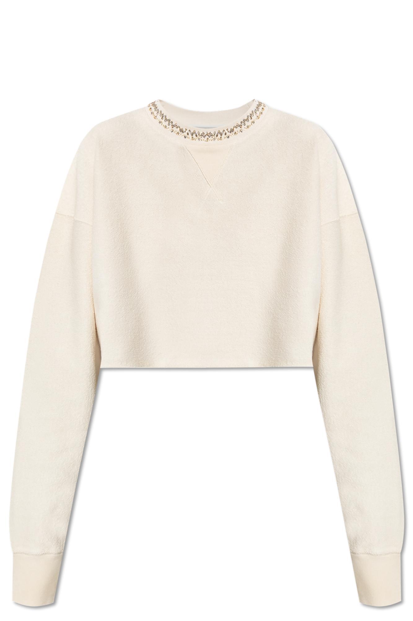 golden goose short sweatshirt with appliqués
