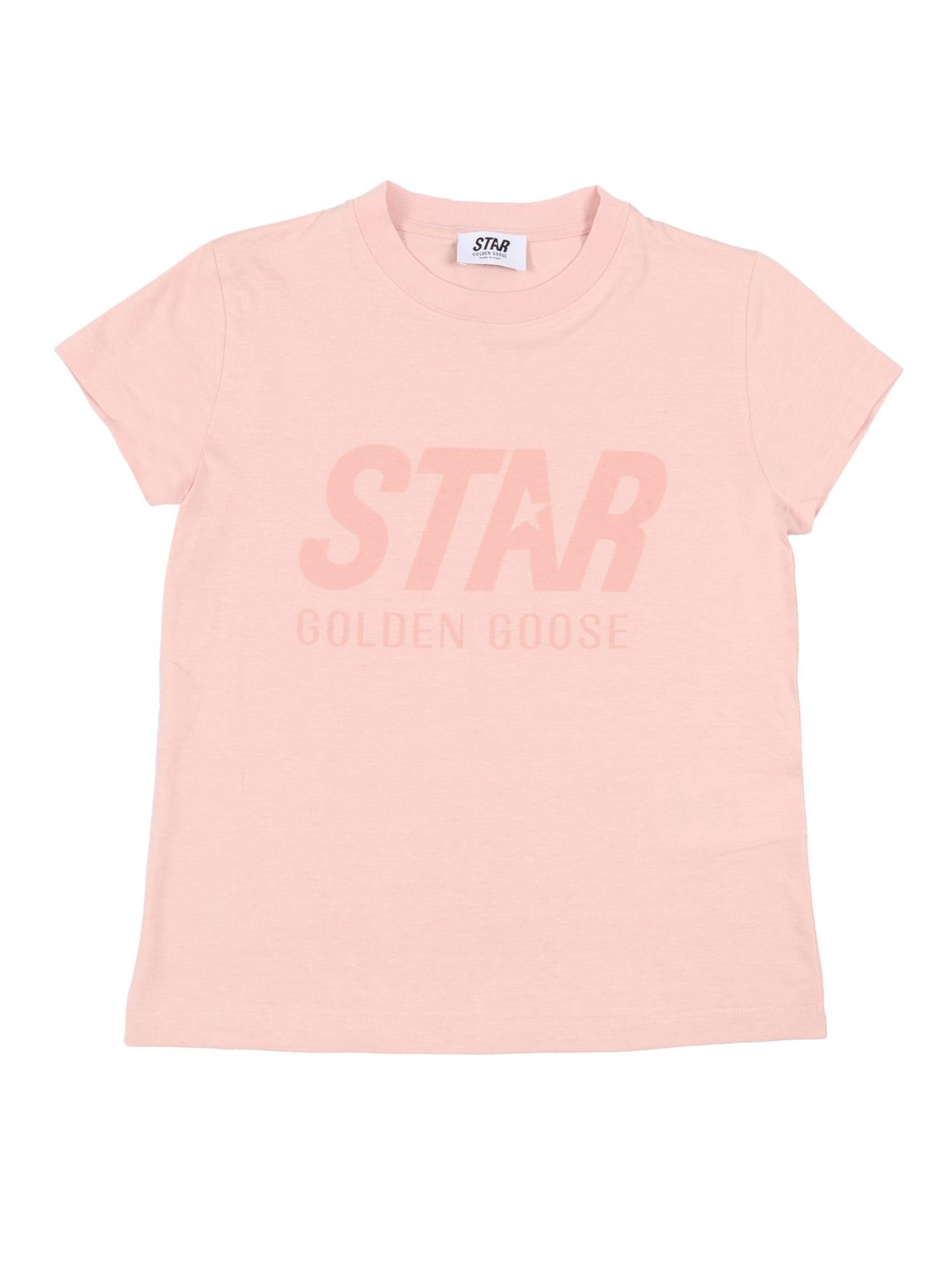 golden goose star girls t-shirt s/s logo tonal print
