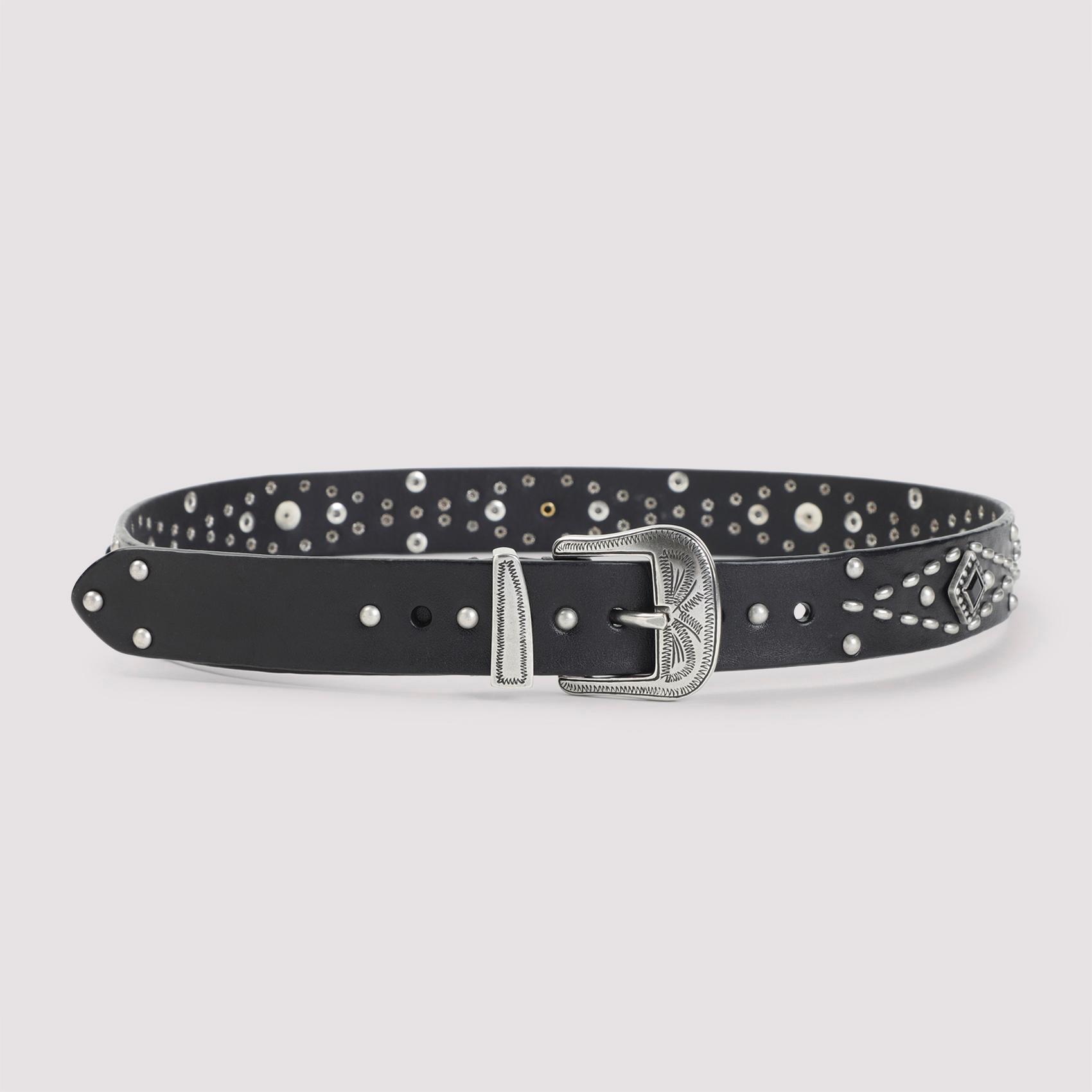 golden goose studded belt black cow leather - women