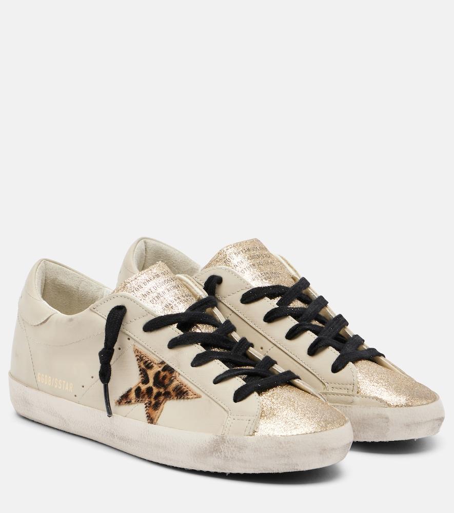 golden goose super star glitter suede sneakers
