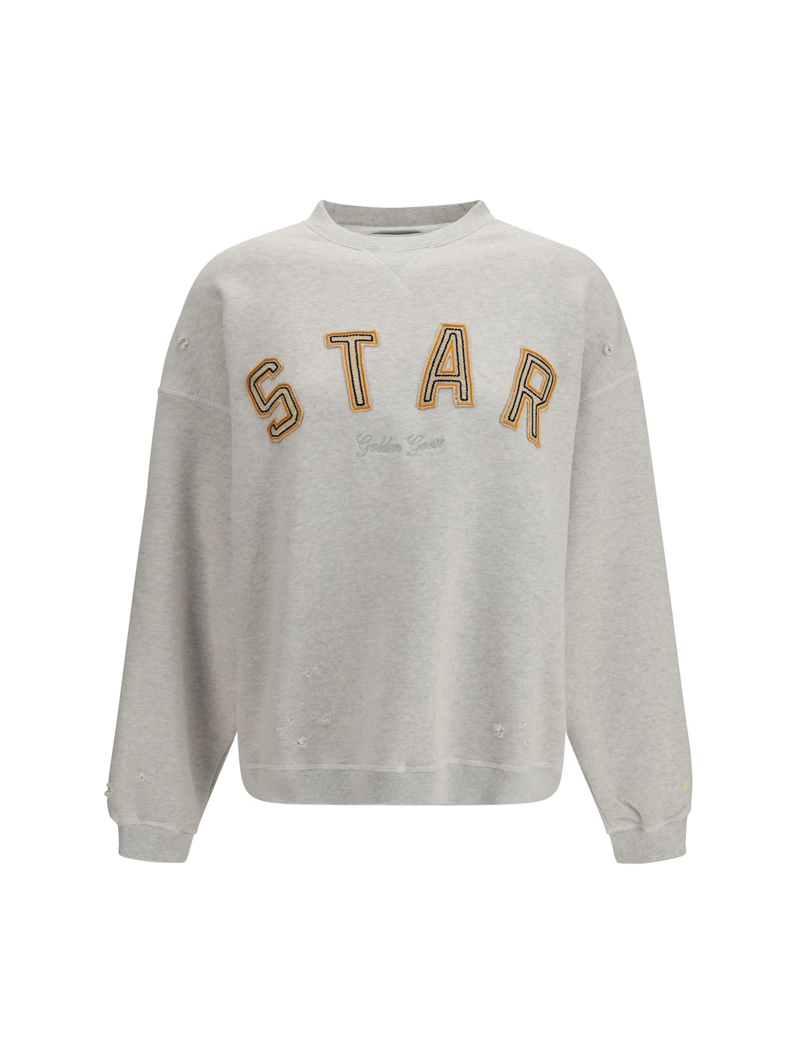 golden goose sweatshirt crewneck in cotton with contrasting logo