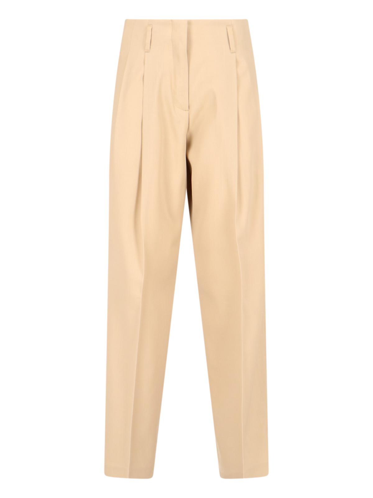 golden goose trousers beige virgin wool - women