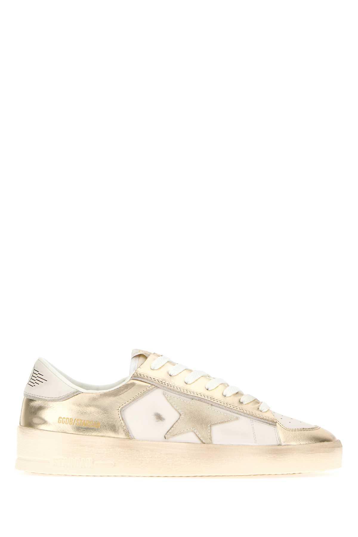 golden goose two-tone leather stardan sneakers