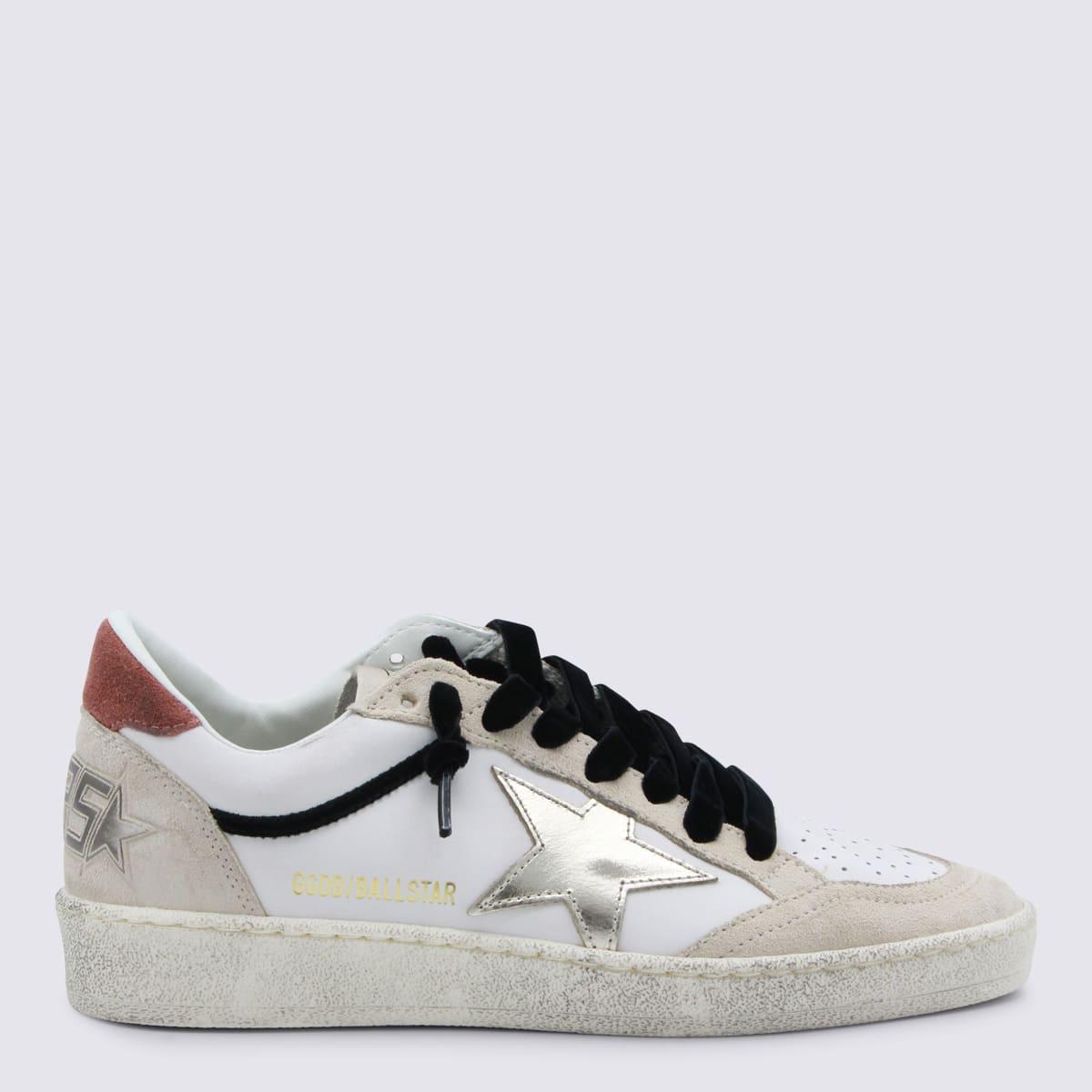 golden goose white and beige ball star sneakers
