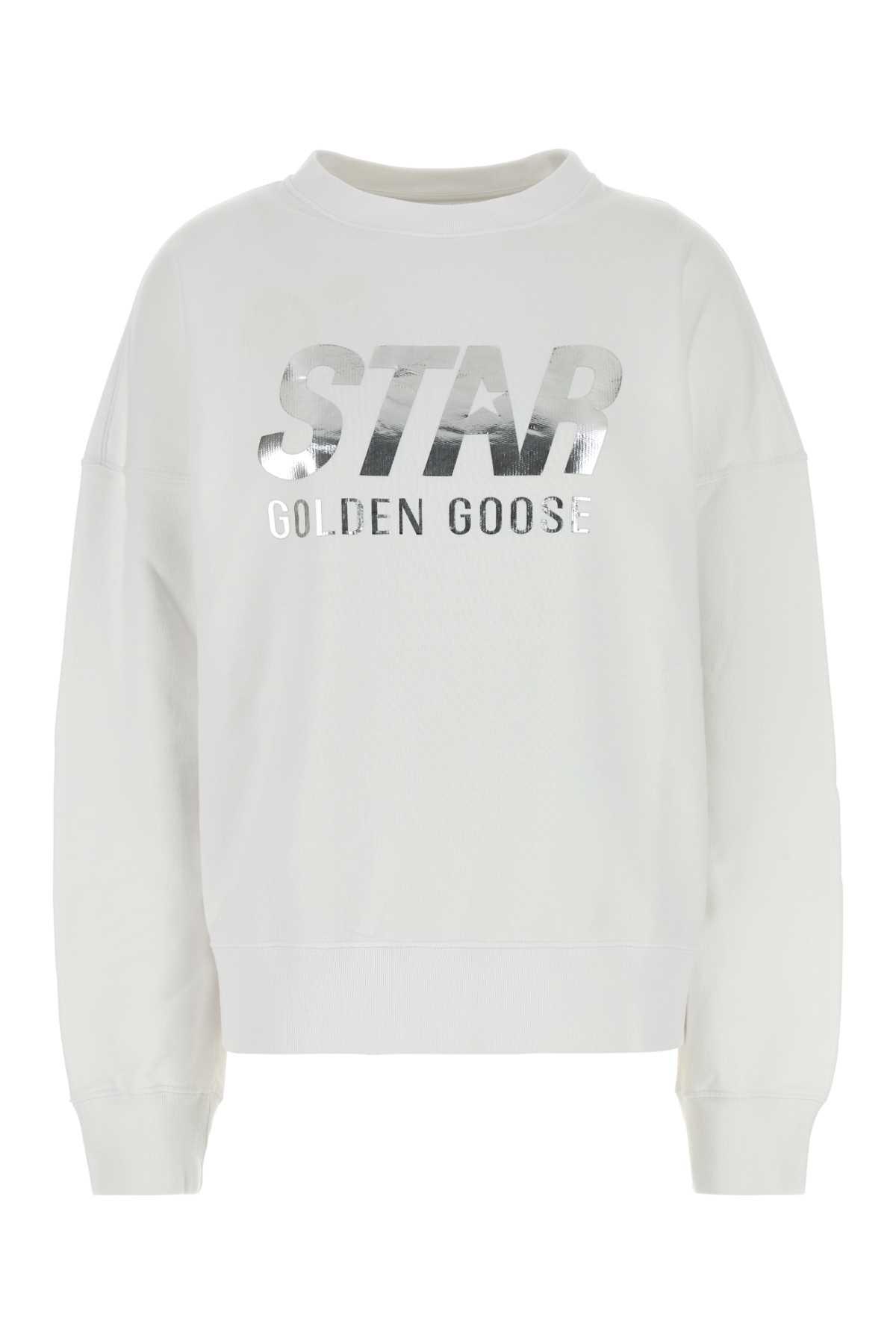 golden goose white cotton sweatshirt