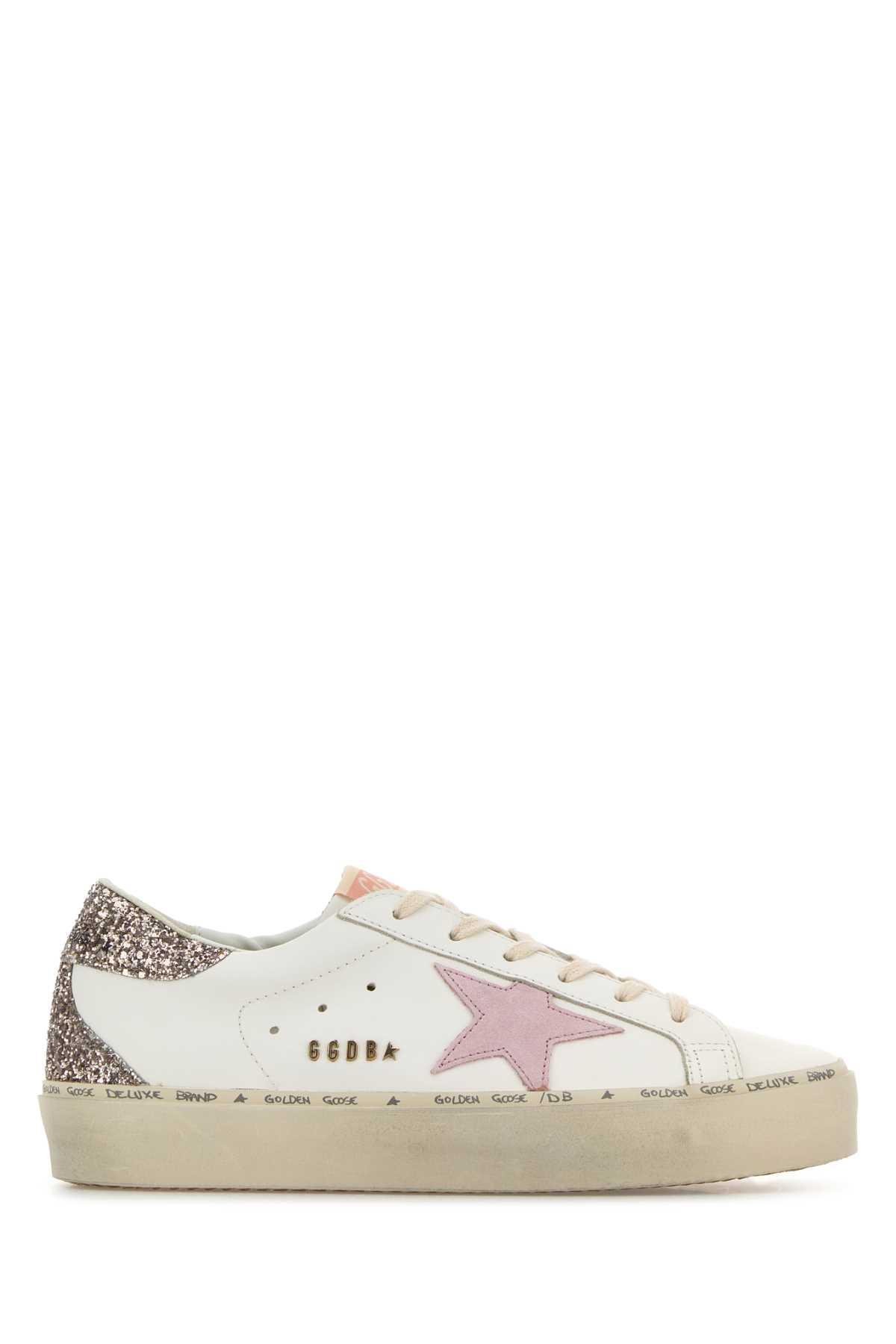 golden goose white leather hi star sneakers