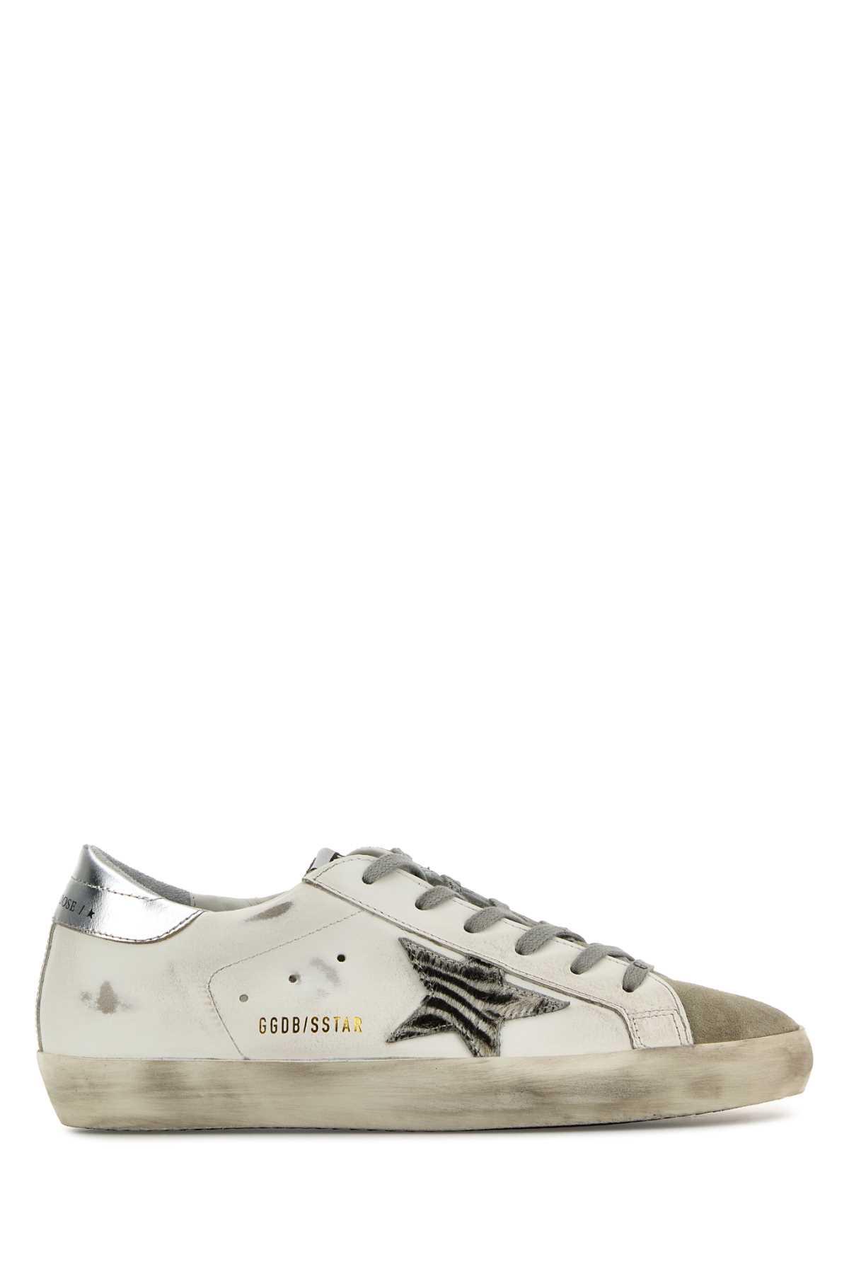 golden goose white leather super star classic sneakers