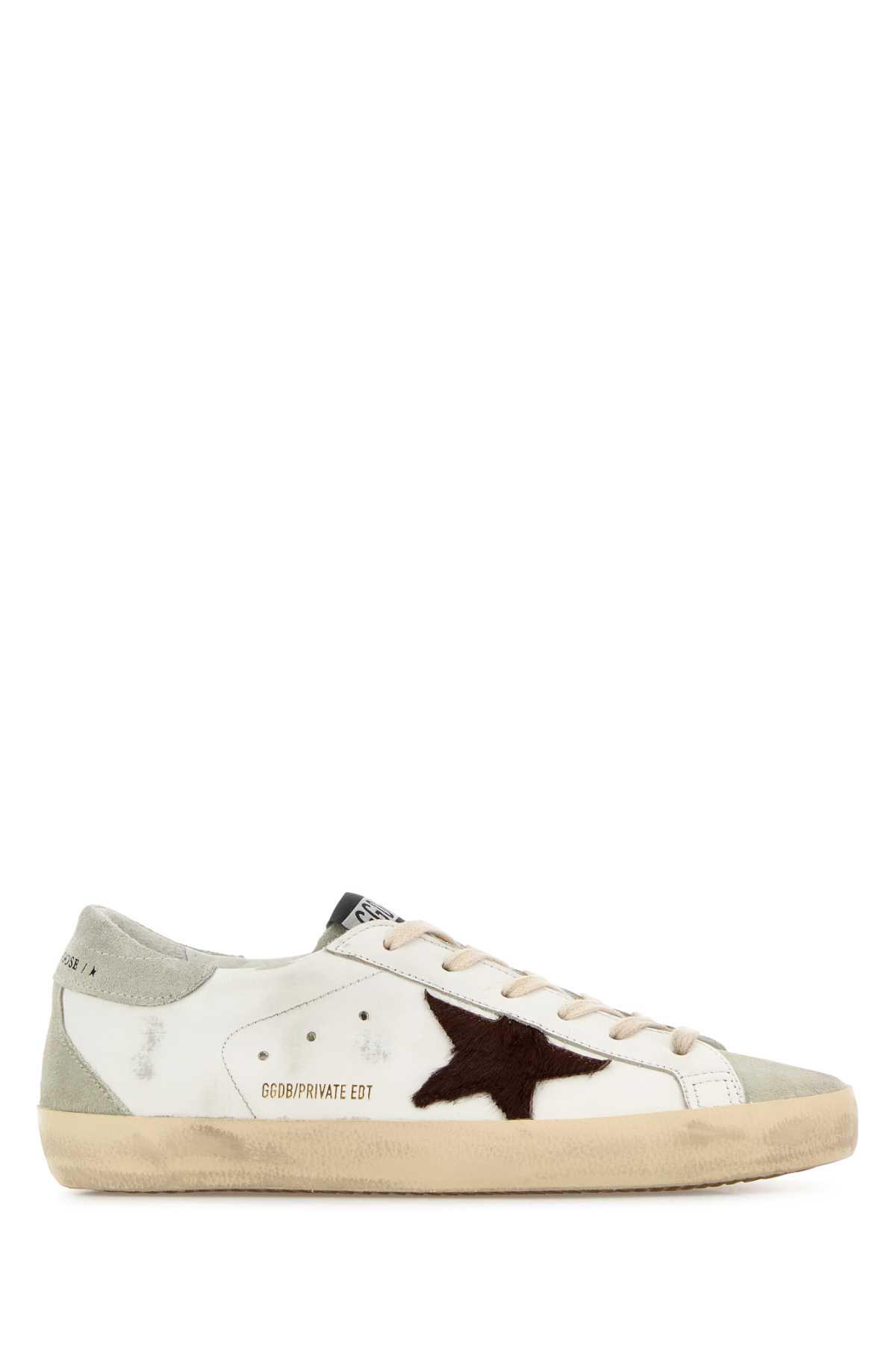 golden goose white leather superstar sneakers