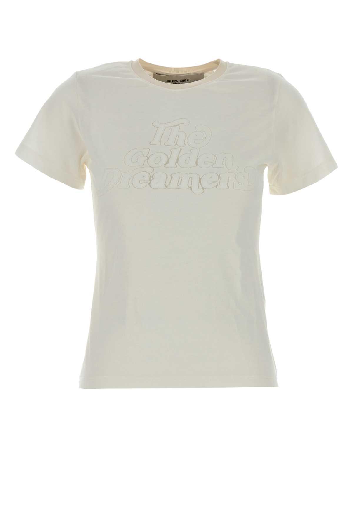 golden goose white viscose blent t-shirt