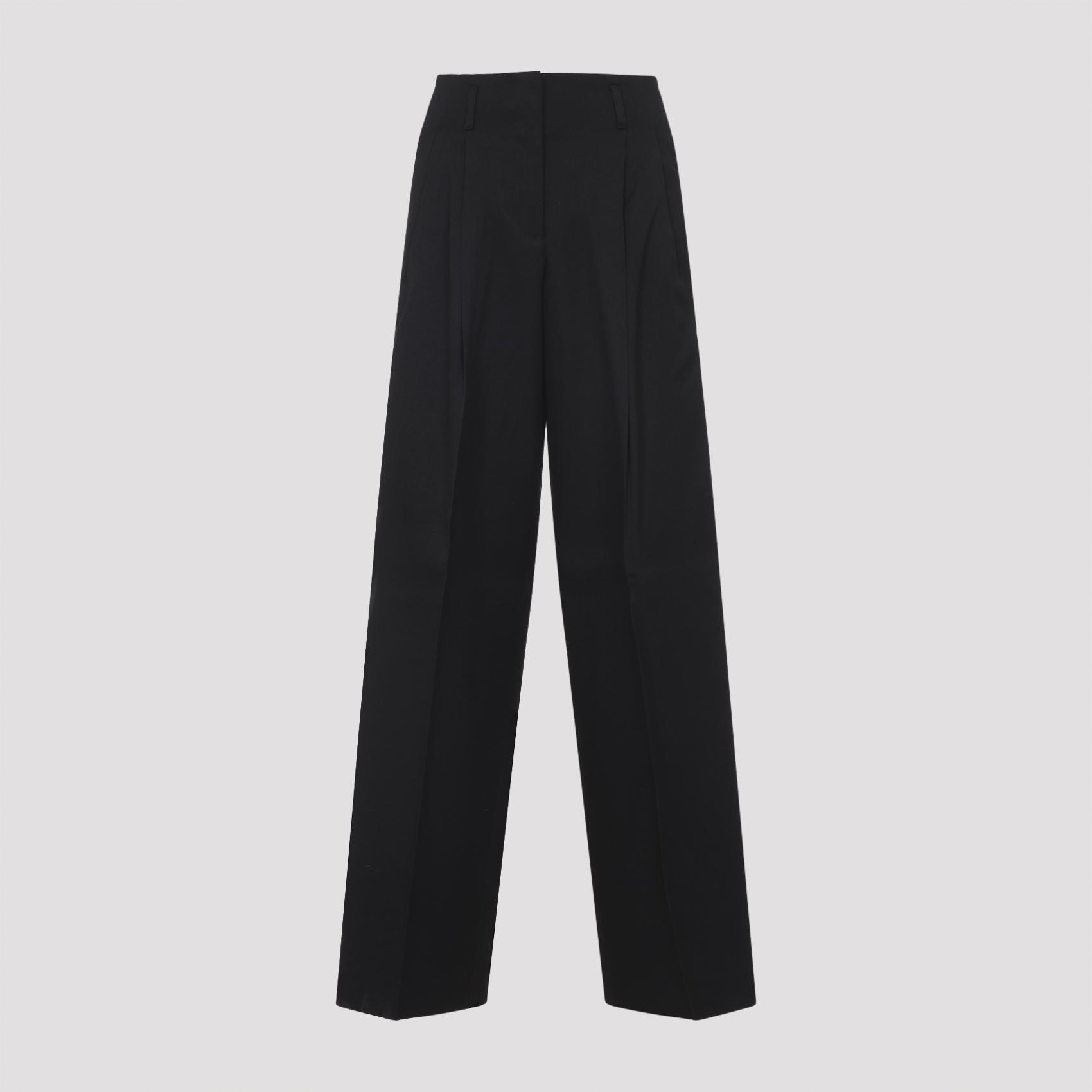 golden goose wide leg pant black virgin wool - women