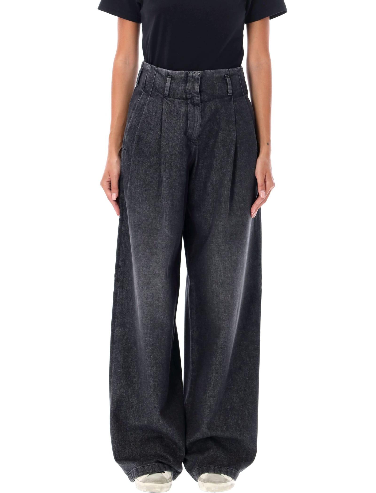 golden goose wide leg pleated jeans