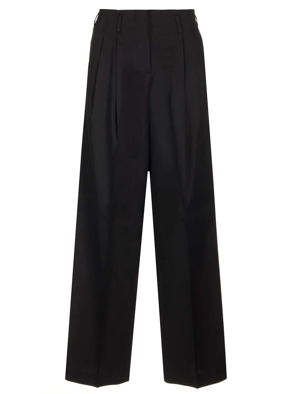 golden goose wool gabardine wide leg trousers