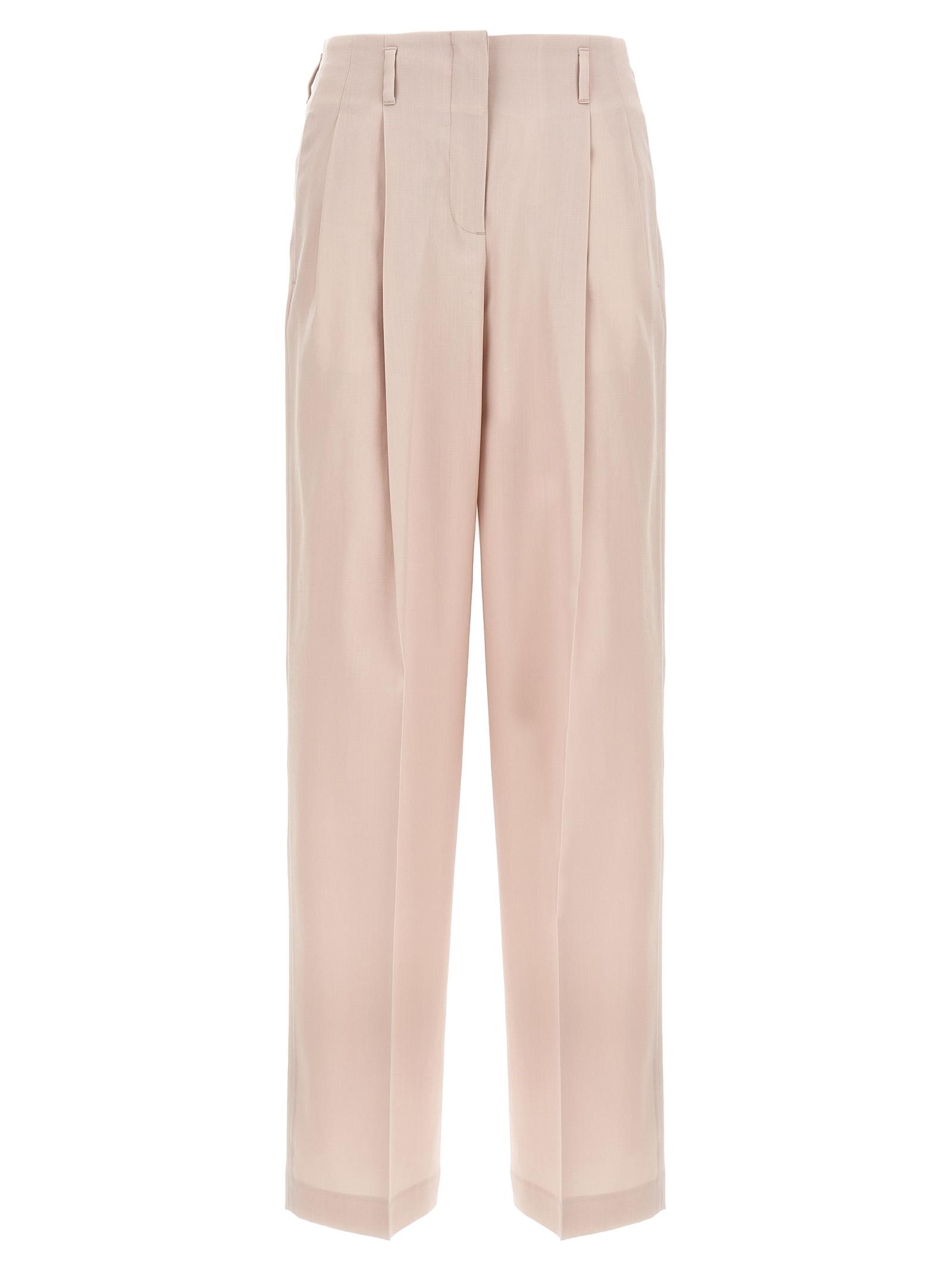golden goose wool pants pink virgin - women